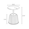 Sapphtopaz Modern End Table with Pleated Upholstered Sofa Table with Round Gold Steel Table Top Elegant Side Table for Living Room, Bedroom - 3 of 4