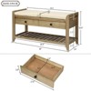 FONTOI Shoe Rack with Cushioned Seat and Drawers, Shoe Racks with Sliding Drawers, Ridded Base, Handles, Gray Wash, 14"*19.8"*39" - 3 of 4
