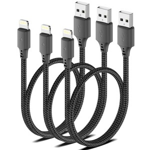 BONGEEK 1.5 Foot Lightning Cable, [MFi Certified] 3Pack 1.5ft iPhone Charging Cable for Car Braided Fast Charging Short USB to Lightning - 1 of 4