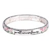 Dicksons Be Joyful Thankful Pray Always Flowers Engraved Verse Women's One Size Silver Plated Stainless Steel Everyday Four-Tile Stretch Bracelet - 3 of 4