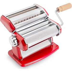 Imperia Pasta Maker Machine, Red - Easy Lock Dial Wood Grip Handle & Cleaning Brush-Fresh Italian Spaghetti Fettuccine Lasagna, Classic Line - 1 of 4