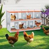 BABYYER Metal Chicken Nesting Box, Wall Mount with Vented Coop Equipment for Hens, Ducks and Poultry, Easy Egg Collection and Assembly - Orange - 2 of 4