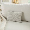 10"x14" Luminescence Sweetheart Striped Lumbar Throw Pillow Ivory/Silver - Mina Victory: Polyester, Removable Cover, Indoor Use - image 2 of 4