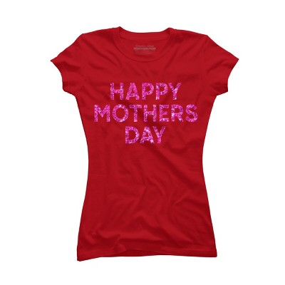 Junior's Design By Humans Happy Mother's Day Confetti Text By MeowShop T-Shirt