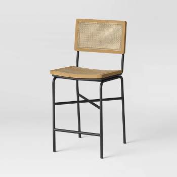 Errol Cane and Wood Counter Height Barstool with Metal Legs - Threshold™