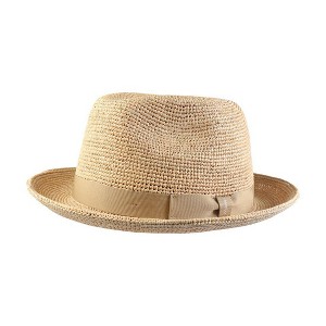 Wigens Men's Raffia Straw Hat with Grosgrain Hatband - 1 of 2