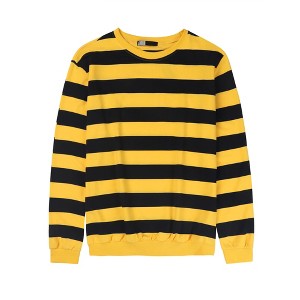 Lars Amadeus Men's Crew Neck Long Sleeves Color Block Striped Pullover Sweatshirts - 1 of 4