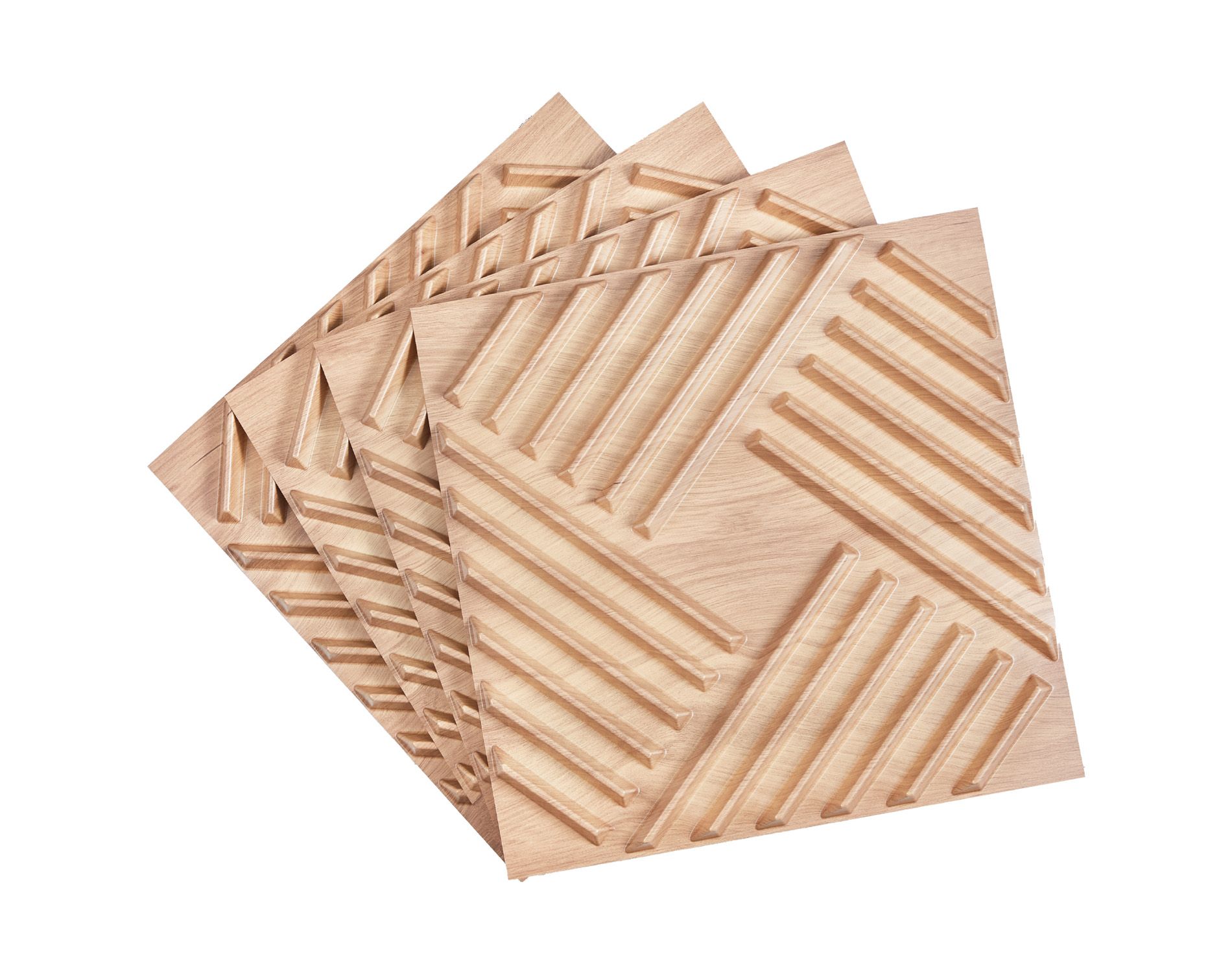 VEVOR 3D Wall Panels, 12-Pack 19.7x19.7 in PVC Modern Art Minimalist Salt Tiles, 32 Sq.Ft Coverage Accent Wall Panel, Interior Home Decor,Light Wood