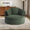 Hrinhom 48.8"W Compressible Round Chair, with Pillows, Corduroy - 2 of 4