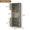 71" Pantry Cabinet, Tall Kitchen Hutch with Led Lights, Freestanding Kitchen Cabinet with Microwave Shelf, for Dining Room, Bathroom, Living Room - 3 of 4