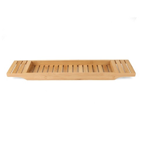 Mind Reader Bamboo Bathtub Tray Caddy, Brown