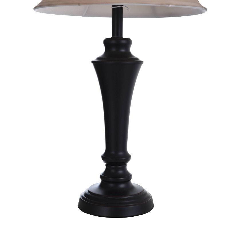 2 Table Lamps and 1 Floor Lamp Black Finish with Taupe Fabric Shades - StyleCraft, 5 of 12