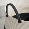ALEXOUN 20x13IN Natural Cotton Rope Laundry Basket - Soft, Durable & Spacious Storage Hamper for Laundry, Toys, Pillows - Sturdy Handles - 4 of 4