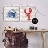 Stupell Industries Nautical Crab & Lobster Beige Stripes, 24" x 24" - 3 of 4