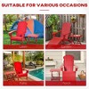 3-Piece Folding Adirondack Chair with Ottoman and Side Table, Outdoor Wooden Fire Pit Chairs w/ High-back, Wide Armrests for Patio, Garden - 4 of 4