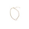 Slickblue Women's Bracelet, Double Chain With Ring Charm, Minimal Style, Alloy, 7 Inch, Gold/Silver - 4 of 4