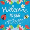 Northlight Welcome to Our Home Blue Floral Outdoor House Flag 28" x 40" - 4 of 4