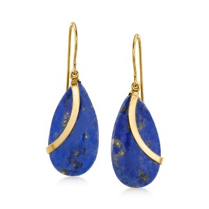 Ross-Simons Lapis and 14kt Yellow Gold Teardrop Earrings - 1 of 4