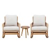 Christopher Knight Home Tanner 3 Pieces Outdoor Rustic Wood, Rattan and Metal Seating Set - 2 of 4