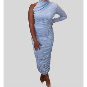 Women's Peyton One Sleeve Ruched Pencil Dress - Miss Circle - 1 of 4