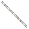 Black Bow Jewelry Men's 11mm Stainless Steel and .10 Carat Diamond Bracelet - 8.5 Inch - 2 of 4