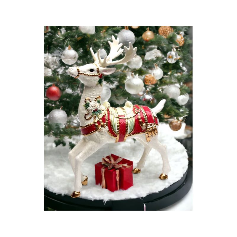 Kevins Gift Shoppe Ceramic Christmas Fantasia Standing Deer Figurine, 3 of 4