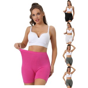 Allegra K Women's Mid-Thigh Boxer Full Coverage Soft Stretch Boyshorts Multicolored - 1 of 4