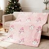 Lomsoe Christmas Throw Blanket, Pink Snowman Christmas Decorations Winter Warm Flannel Throw Blanket Farmhouse Holiday Xmas Blankets. - 3 of 4