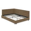 Full Size L Shape Corner Bed Frames with Backrest and Armrests, Velvet Upholstered Sofa Daybed for Small Room - 4 of 4