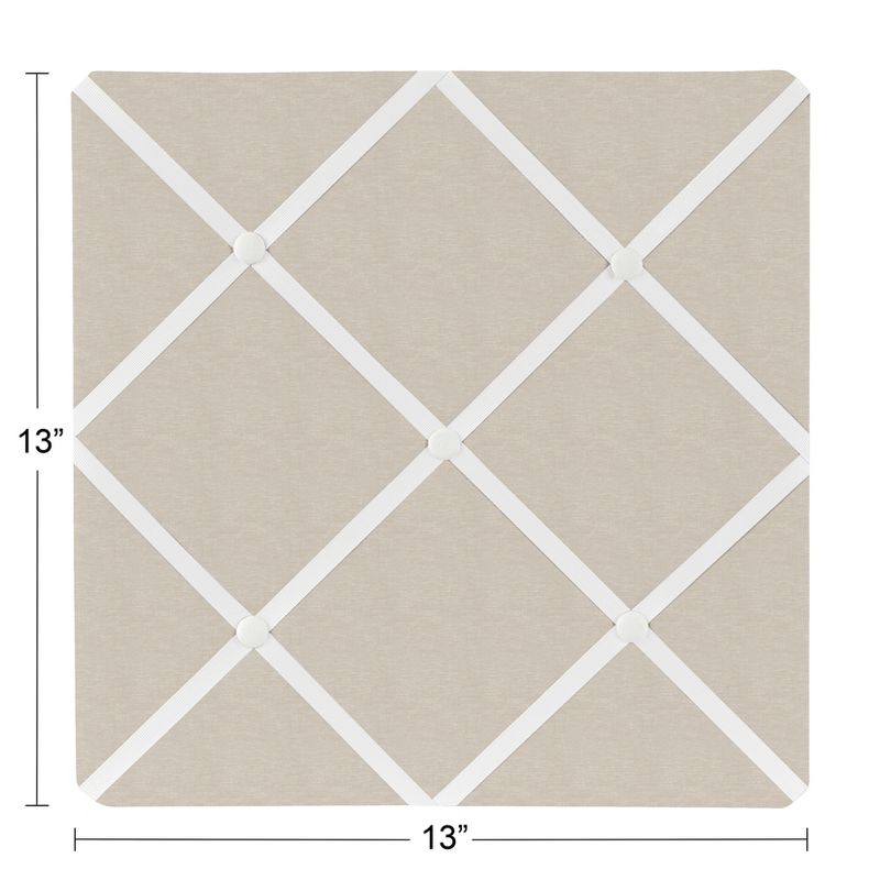 Sweet Jojo Designs Boy or Girl Gender Neutral Unisex Fabric Photo Memo Board Botanical Leaf Linen Taupe and Ivory, 4 of 5