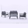 ONWITH 4-piece Aluminum Outdoor Patio Conversation Set - 4 of 4