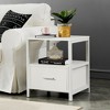 VECELO Modern Wooden Nightstand with Drawer Square End Bedside Tables with Open Shelf, Stable Metal Frame Small Side Tables - 4 of 4