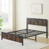 Queen Size Bed Frame with Headboard, Classic Wood and Metal Platform Design, Under Bed Storage,Noise-Free Mattress Foundation, No Box Spring Required - 3 of 4