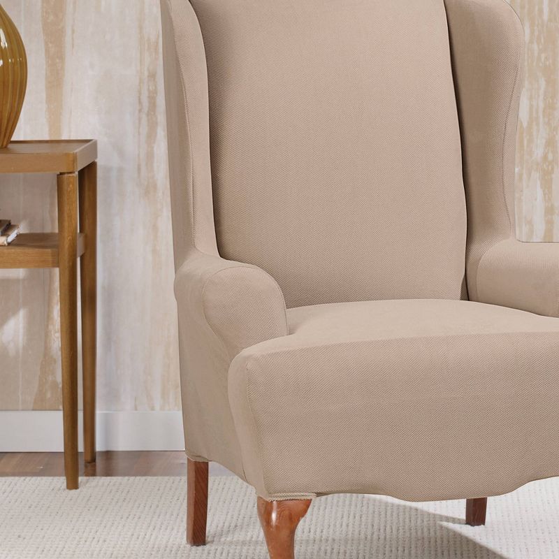 Stretch Knit Wing Chair Slipcover - Sure Fit, 4 of 8