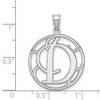Black Bow Jewelry Rhodium Plated Sterling Silver Fancy Script Initial A-Z Pendant, 20mm - 4 of 4