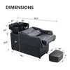 Ainfox Salon Sink Hair Wash Chair Shampoo Station, Barbershop Beauty Spa Massage Hairdressing Equipment - 2 of 4