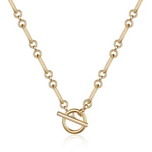 Turandoss Necklaces for Women - 14K Gold Plated Moon Paperclip Chain Necklaces for Women Jewelry Gifts, Gold - 1 of 4