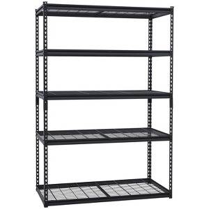 Heavy Duty Storage Shelves, 5 Tier Garage Storage Shelving Unit, Metal Utility Rack with Adjustable Shelves - 1 of 4