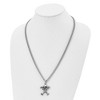 Black Bow Jewelry Stainless Steel Antiqued Skull and Crossbones Necklace 24 Inch - 3 of 4