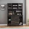 Garvee 70" Wine Coffee Bar Cabinet with Storage Hutch, Kitchen Pantry Liquor Cabinet with Sliding Barn Doors, Bottle Glasses Rack, Farmhouse Buffet - 4 of 4