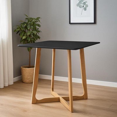 LeisureMod Cedar 36" Square Dining Table – Rustic Farmhouse Design with Criss-Cross Frame, Sturdy Construction, Modern Kitchen & Dining Room