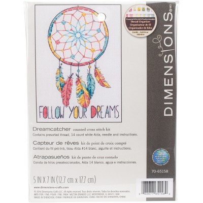 Dimensions Mini Counted Cross Stitch Kit 5"X7"-Dreamcatcher