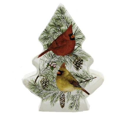Stony Creek 5.5" Christmas Cardinals Pre-Lit Jar Birds Lights Indoor Winter  -  Novelty Sculpture Lights