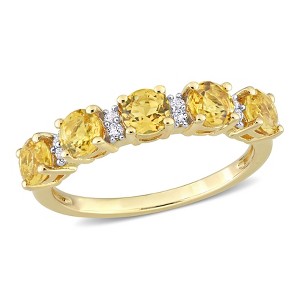 EVERLY JEWELRY |Yellow Plated Sterling Silver 1 3/5 CT TGW Citrine White Topaz Fashion Ring - 1 of 4