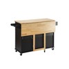 NicBex Mobile Kitchen Island Cart Morden Kitchen Storage Cabinets on Wheels with 2 Spacious Cabinet Doors and 3 Large Drawers for Kitchen, Black - 4 of 4