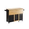 NicBex Mobile Kitchen Island Cart Morden Kitchen Storage Cabinets on Wheels with 2 Spacious Cabinet Doors and 3 Large Drawers for Kitchen, Black - image 4 of 4