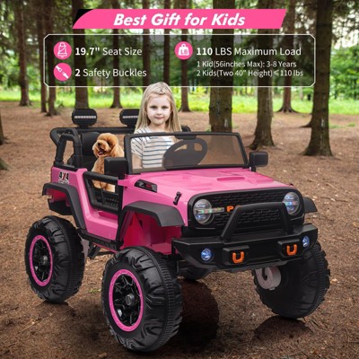 Pink 24V 2-Seater Electric SUV Ride-On with Remote Control