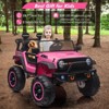 Jojoka 2 Seats 24V Kids Ride on Truck w/ Remote Control, 4 Motors,20" Seat Width, LED Light,Music,High/Low Speeds,Shovel, USB - 2 of 4
