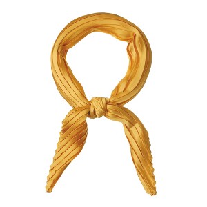Allegra K Women's Solid Color Bandana Pleated Rhombus Head Scarf Wraps Scarves Neckerchief 1 Pc - 1 of 4