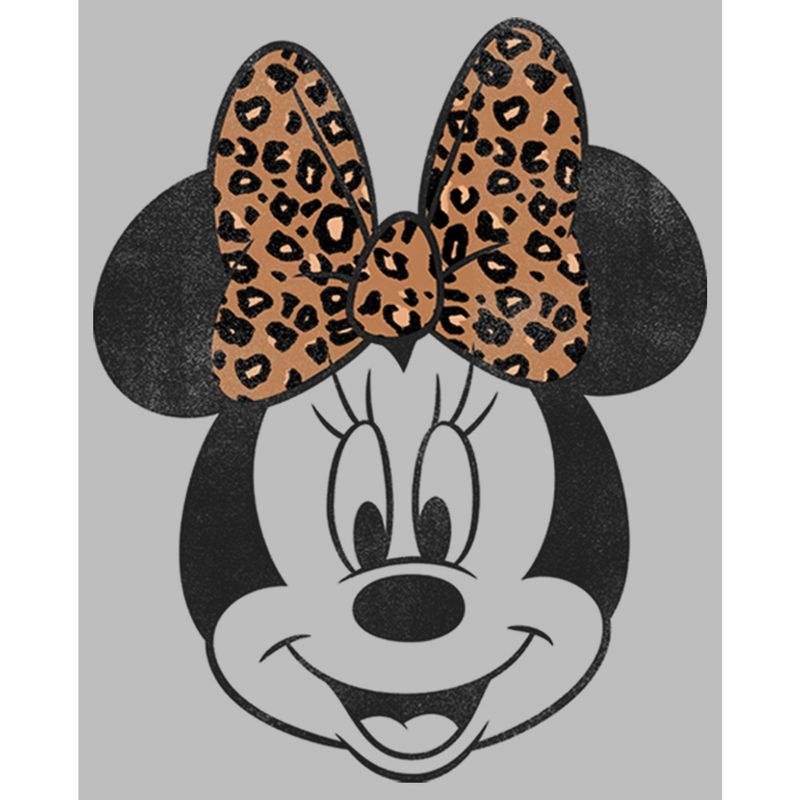 Men's Mickey & Friends Minnie Mouse Cheetah Print Bow Long Sleeve Shirt, 2 of 5